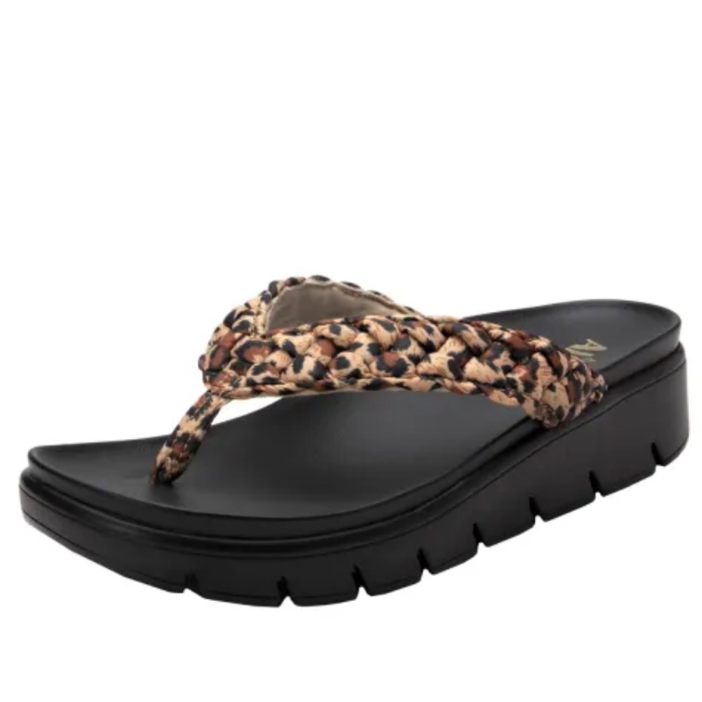 Alegria Riz Wild Sandal Leopard Print‎ Platform Size 9